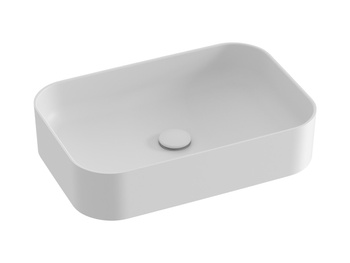 Prostokątna umywalka ceramiczna nablatowa Ravak Ceramic R Slim 55 cm biały mat XJX0E155004