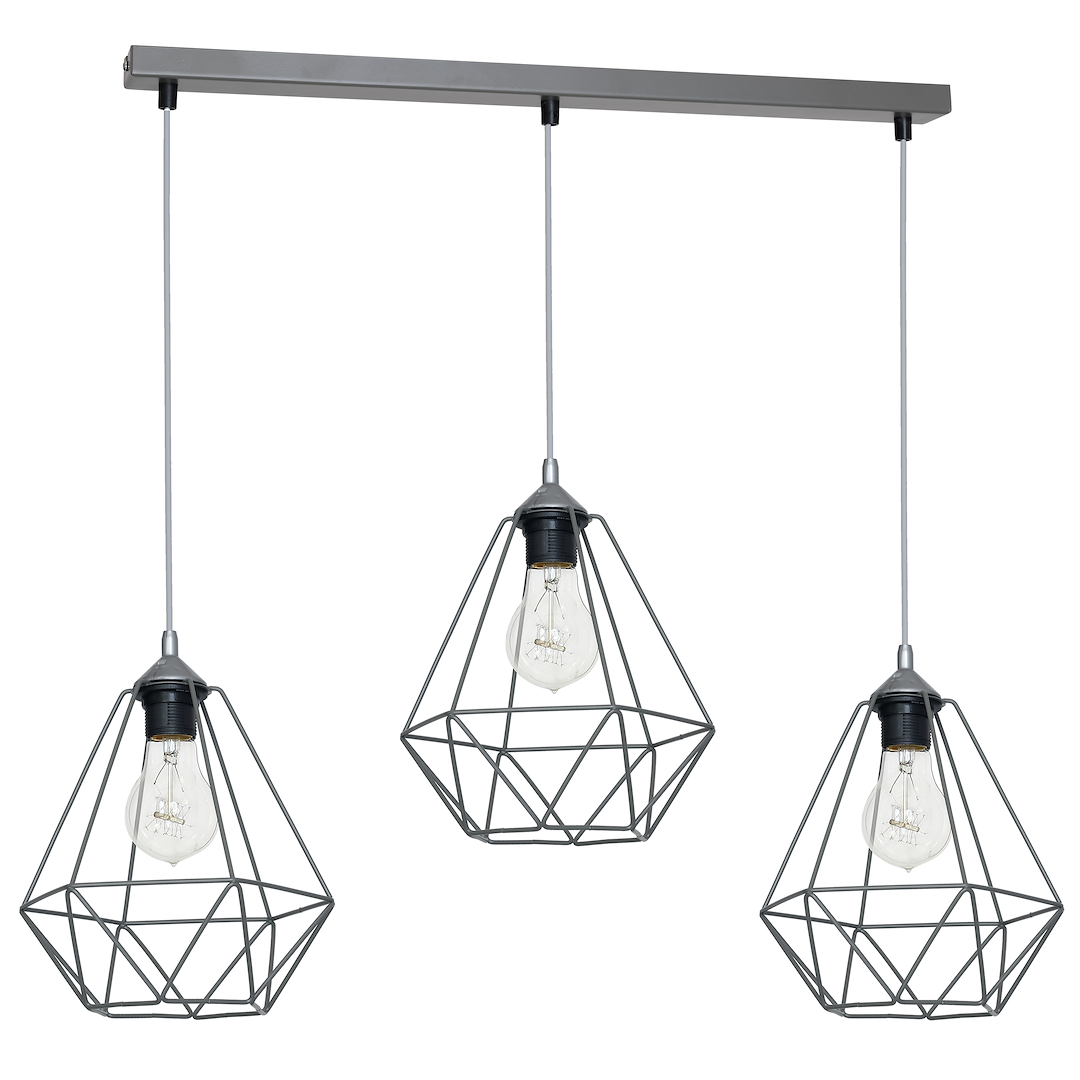 Lampa wiszca BASKET GRAY 3xE27
