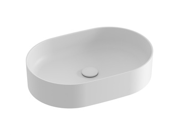 Owalna umywalka ceramiczna nablatowa Ravak Ceramic O Slim 55 cm biały mat XJX0E155000