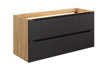 Szafka pod umywalkę Comad Czarny Mat, Dąb Olejowany 120 cm – OCEAN BLACK 82-120-2S