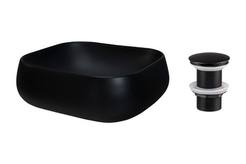 Ceramiczna umywalka nablatowa 45cm SET-NIKA MB T201MBG-3 Comad z korkiem click‑clack