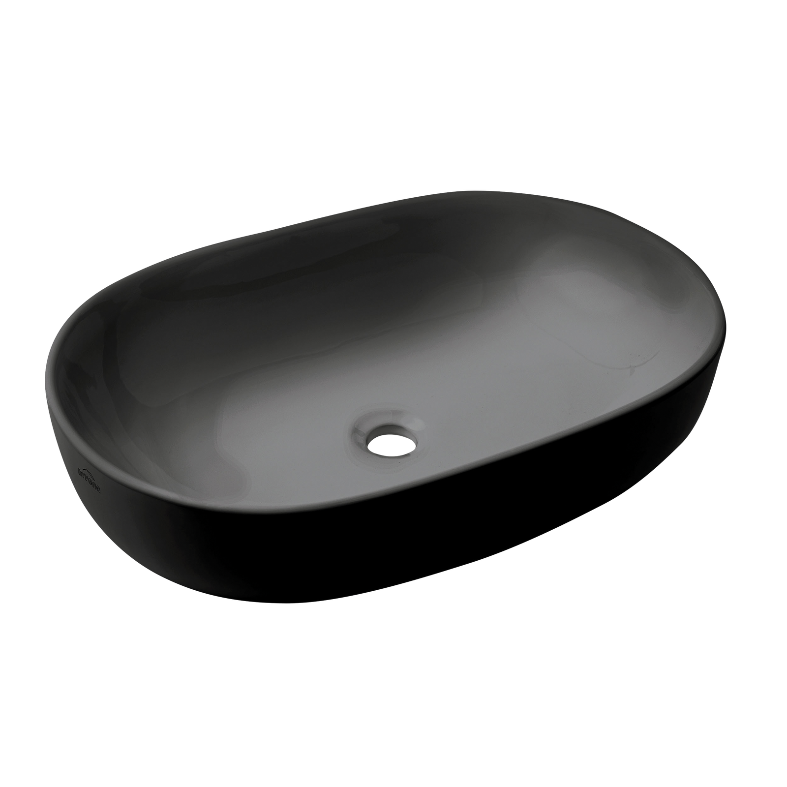 UMYWALKA NABLATOWA KORFU INVENA TREND 60 CM OWALNA CZARNY PӣMAT