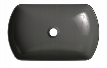 Prostokątna umywalka ceramiczna nablatowa Ravak Uni 500 O Slim szary połysk
