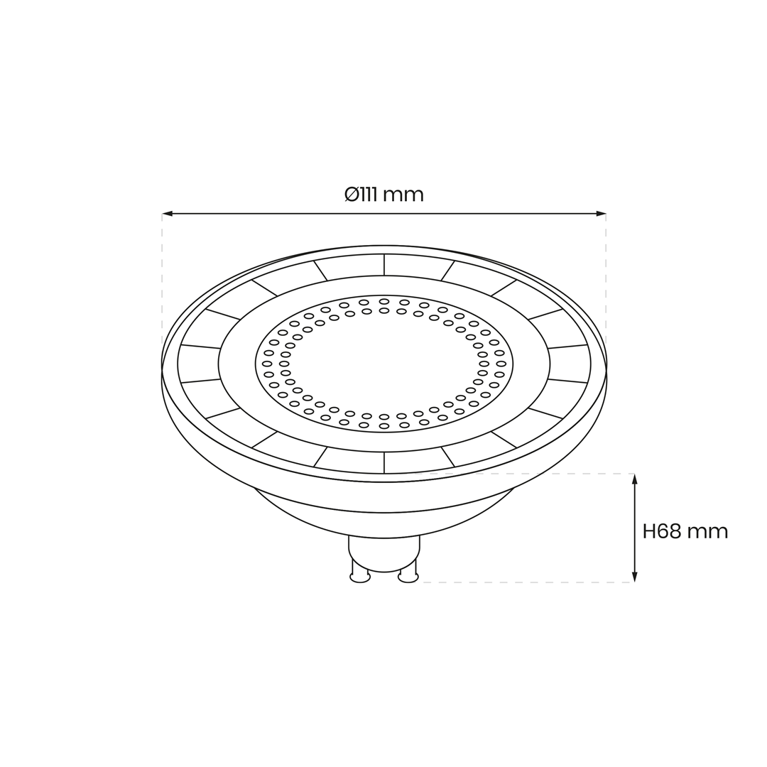 ARWKA AR111 - 6W GU10 4000K / Czarny