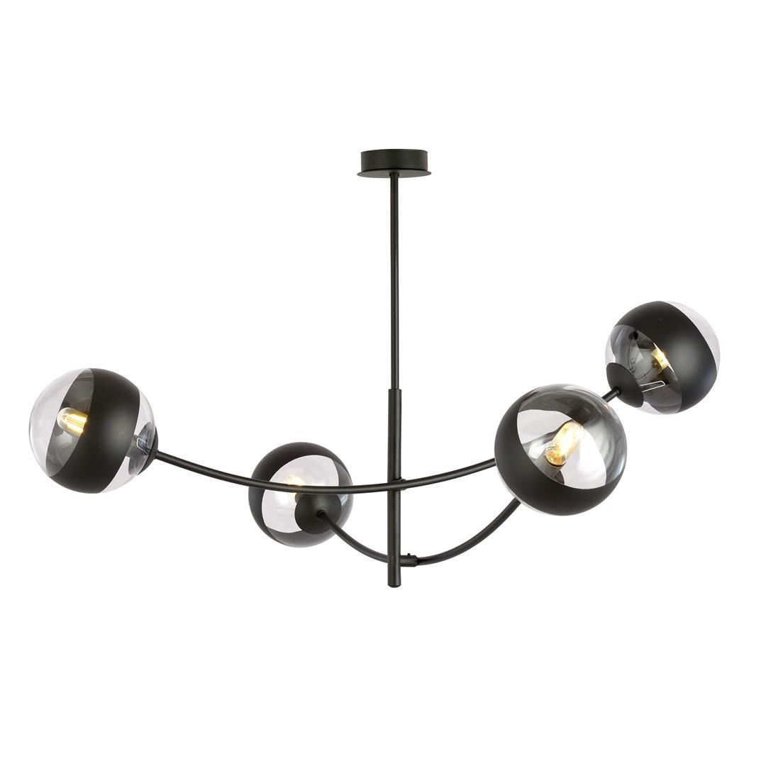 Lampa sufitowa metal/szko czarna 4-punktowa HUNTER 1101/4