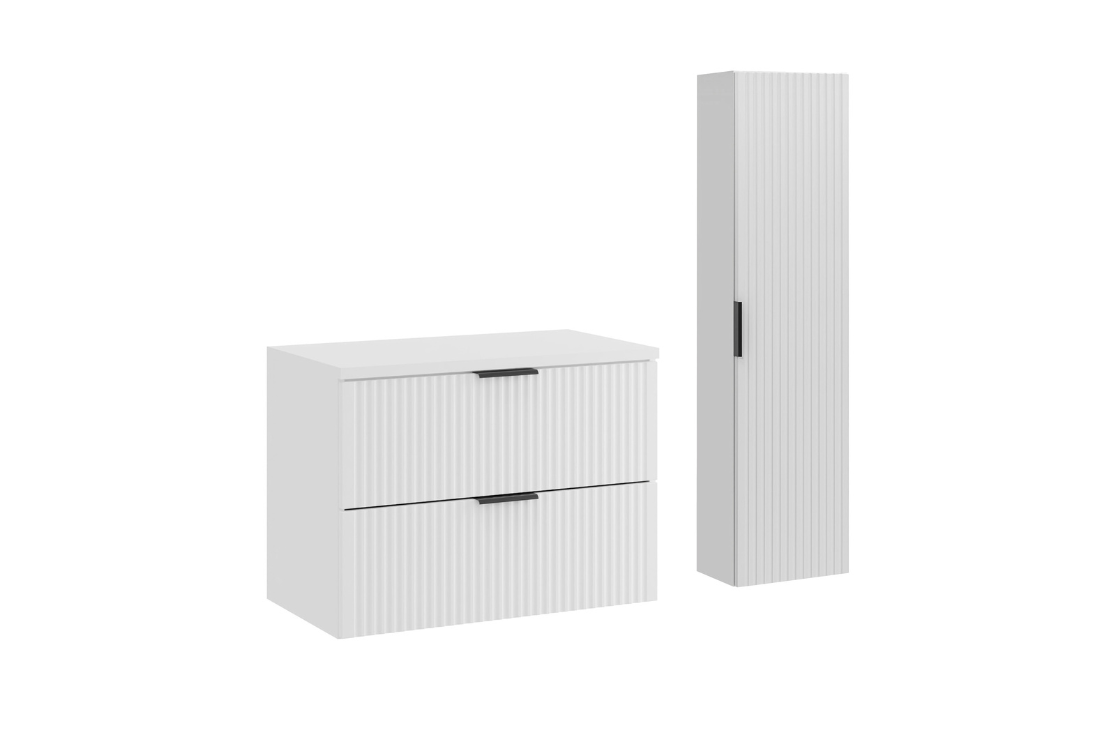 Zestaw meblowy 80cm z blatem i Szafką wysoką set-adw b white 80cm hc