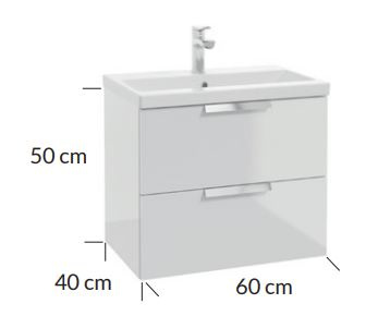 Szafka pod umywalkę Defra Faro D60 wisząca 60x40x50 cm Biały 001-D-06043