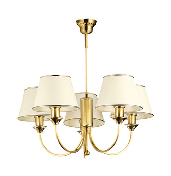 CLASSIC klasyczny żyrandol złoty 5-ramienny satynowany 0286