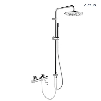 Oltens Hamnes zestaw prysznicowy z baterią wannowo-prysznicową ścienną chrom 36047100
