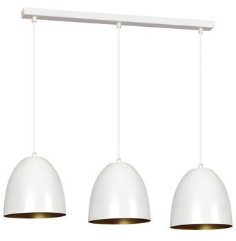 Ozdobna lampa potrójna biały/złoty 60W 70cm 411/3 LENOX 3