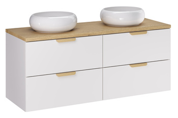 Zestaw meblowy 120cm z blatem i 2 umywalkami nablatowymi Wiki set-asw b cremona 120cm un wiki