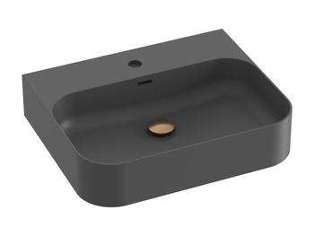 Prostokątna umywalka ceramiczna nablatowa Ravak Ceramic R Slim 55 cm Wall N antracyt XJX03155005