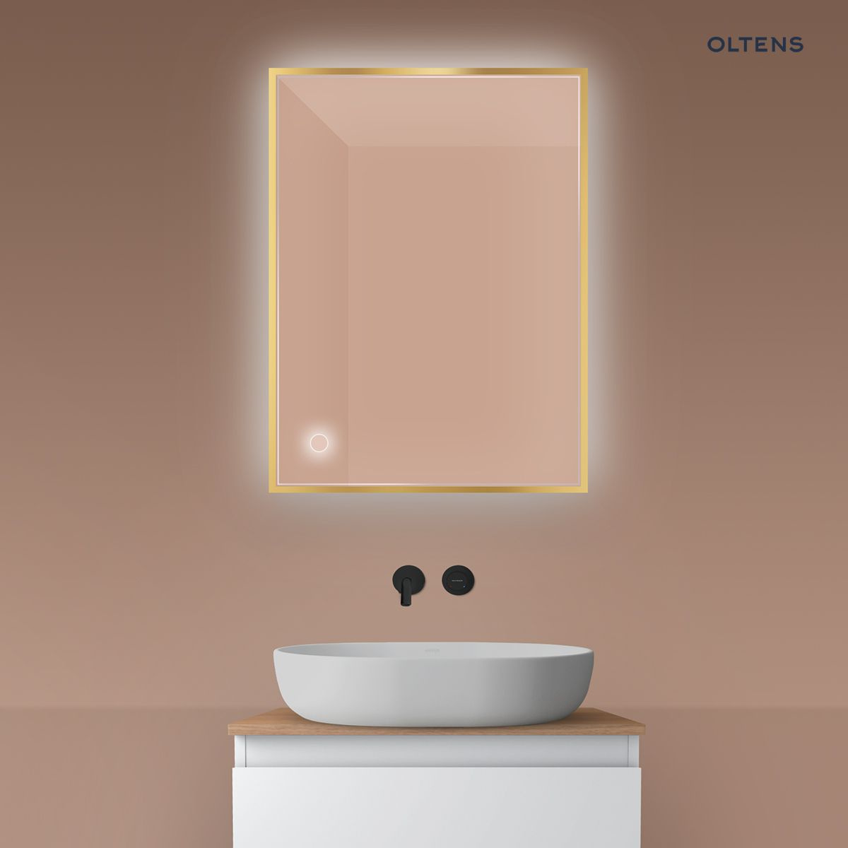 Oltens Nordlis lustro 60x80 cm prostok�tne z o�wietleniem LED i systemem Klarglas 64115800