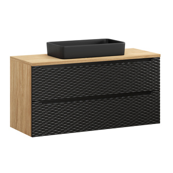 Zestaw mebli łazienkowych Ocean Black 120cm z blatem i umywalką nablatową Slim – SET-OCBL B 120CM S SLIM BL