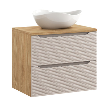 Zestaw mebli łazienkowych Ocean Beige 70cm z blatem i umywalką nablatową Cloud – set-ocb b 70cm s un cloud