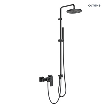 Oltens Hadsel zestaw prysznicowy z baterią prysznicową ścienną czarny mat 36055300