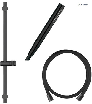 Oltens Alling zestaw prysznicowy ścienny czarny mat 36002300