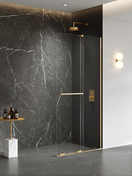 Walk-in 80x200 Złoty 8 mm – SMART GOLD BRUSHED EXK-7634-WU z powłoką Active Shield 2.0 | Szczotkowanie