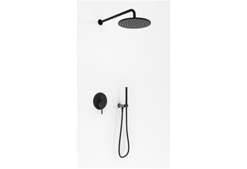 Zestaw prysznicowy z deszczownicą 25cm Axcel black  QW210ABR25
