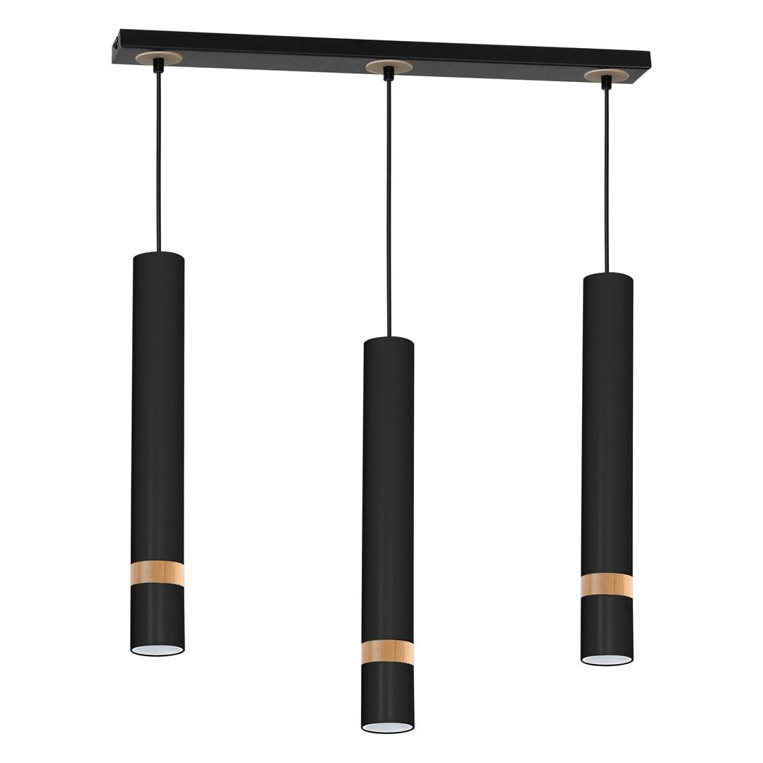 Lampa wiszca JOKER BLACK/WOOD 3xGU10