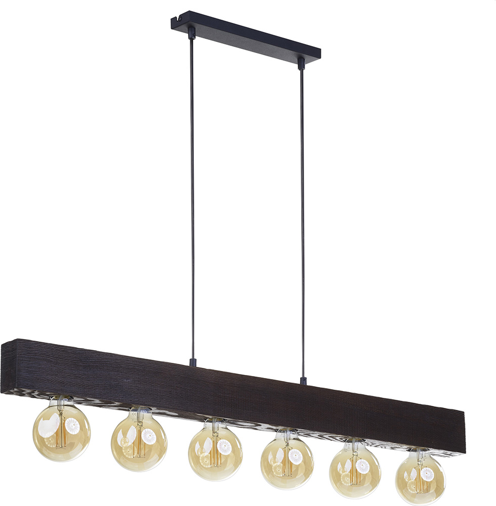 Lampa wiszca do kuchni 6xE27 metal czarny ARTWOOD 2669 TK Lighting