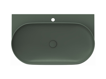 Umywalka ceramiczna Ravak cienkościenna Yard 80 cm z otworem Grey Green XJX08280000