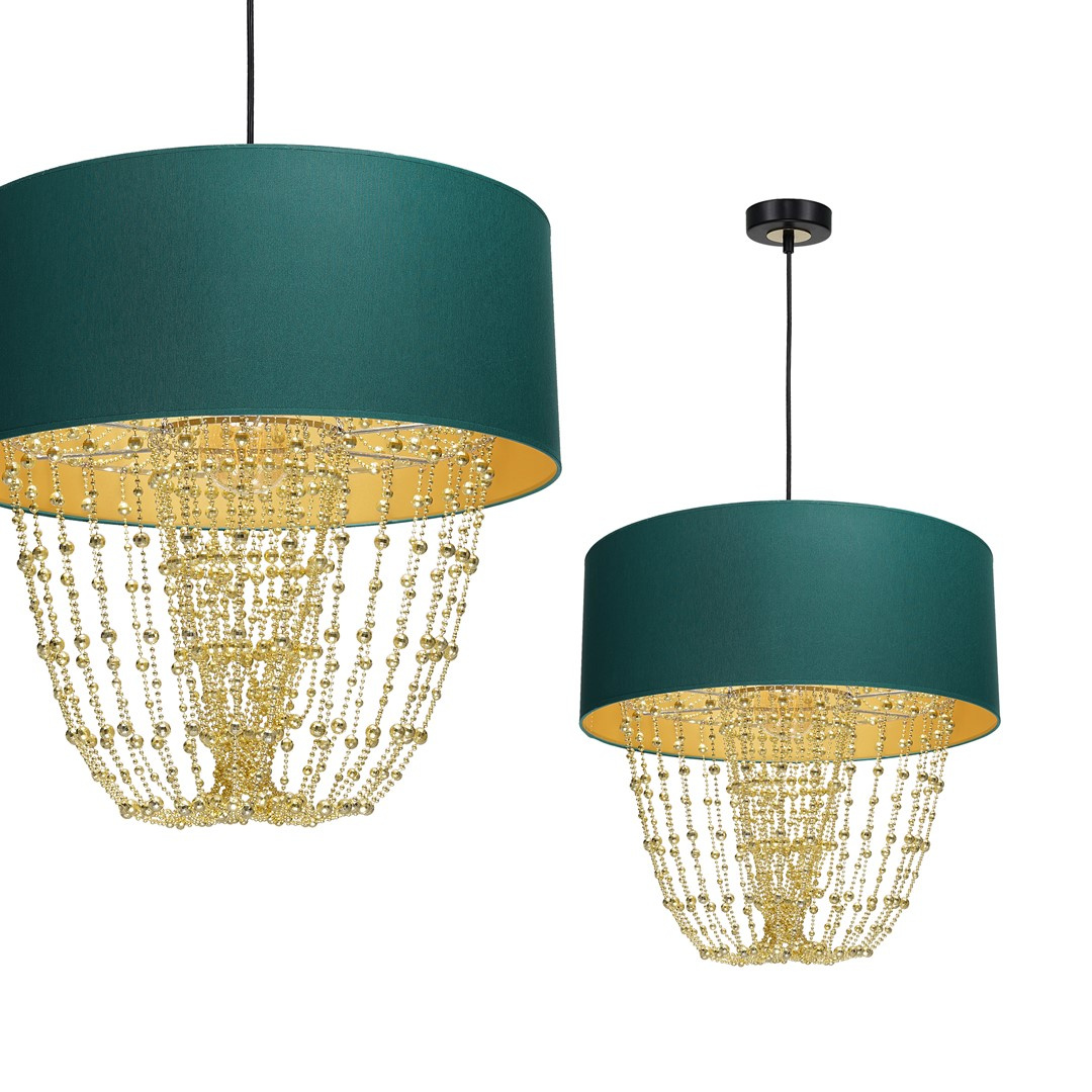 Lampa wiszca ALMERIA GREEN/GOLD 1xE27