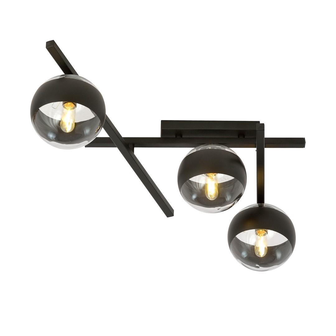 Czarna lampa sufitowa 3-punktowa z kloszami SMART 1105/3