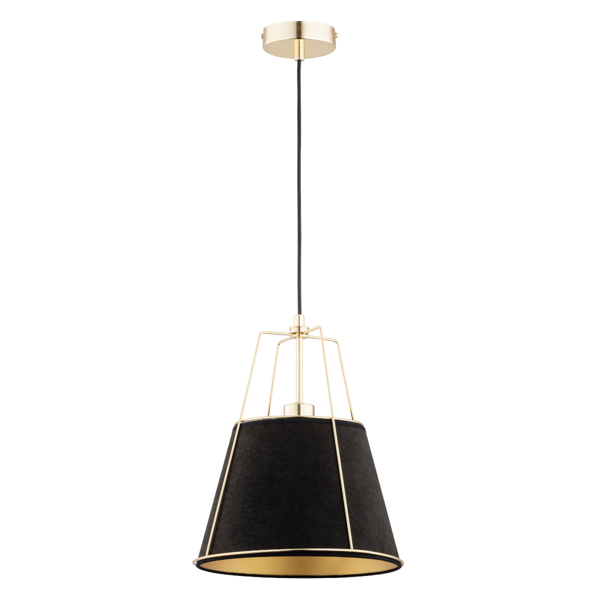 Wisząca lampa BOMI 61158 z czarnym abażurem