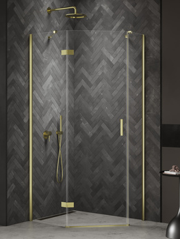 Kabina prysznicowa 100x80x200 Złoty 6 mm – NESTA LIGHT GOLD K-4587 z powłoką Active Shield 2.0 | Połysk