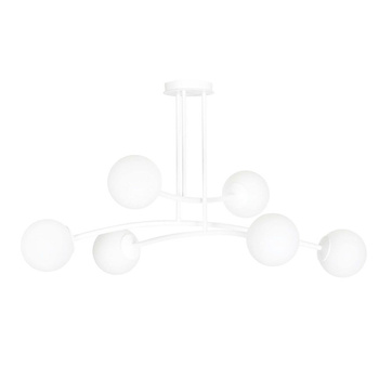 Lampa sufitowa kule szklane 108cm 4x40W biały/szkło mleczne 1025/6 HALLDOR 6