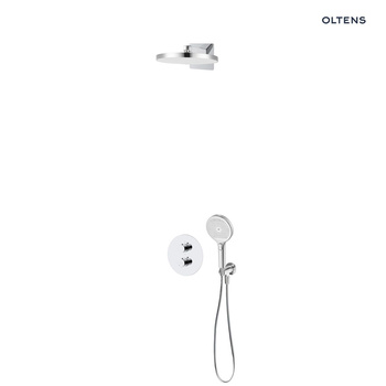 Oltens Katla zestaw bateria wannowo-prysznicowa podtynkowa z deszczownicą Regna i słuchawką 3 funkcyjną Luva EasyClick chrom 36064100