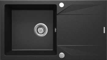 Praktyczny zlew do kuchni granitowy 78x44cm grafitowy EVORA ZQJG113