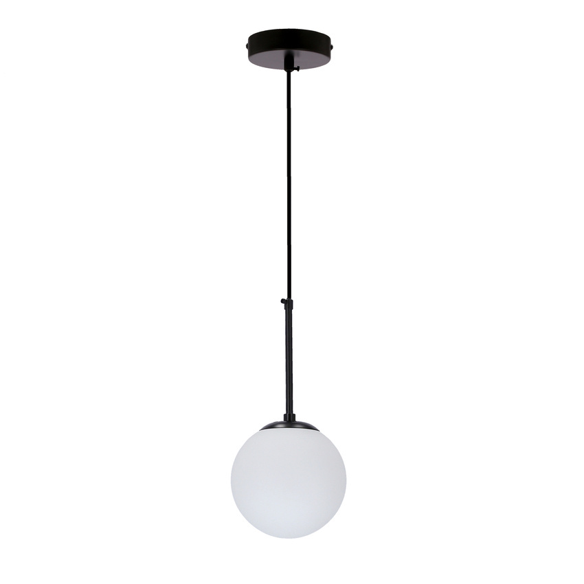 Pompei lampa wiszca czarny E27 klosz biay 15cm 31-09586