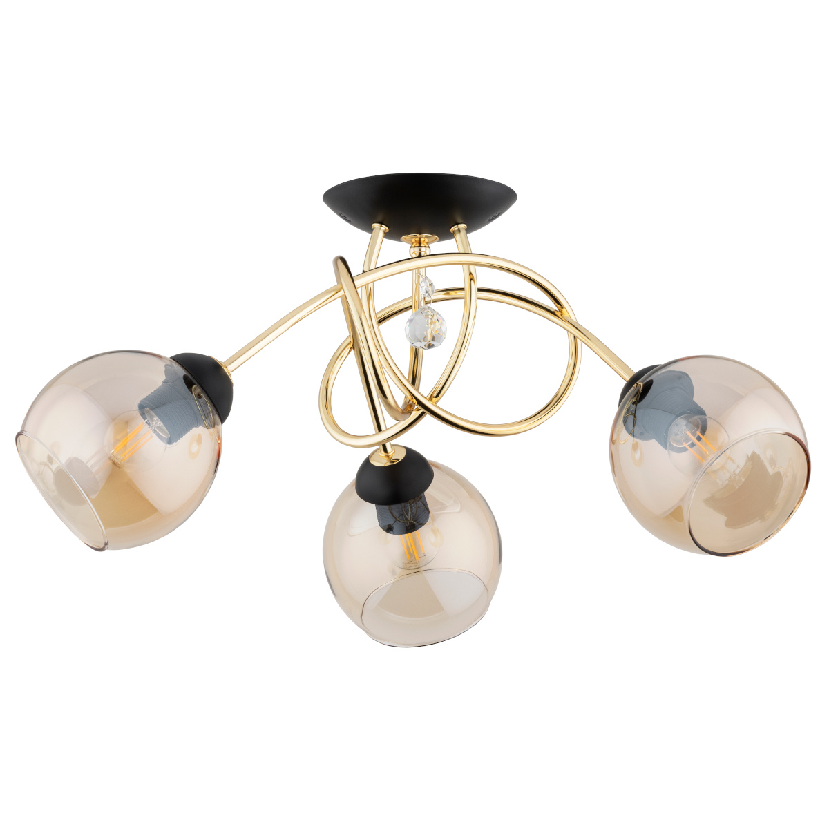 Elegancka lampa 3-punktowa z kloszami MODENA 62295 ZOTA