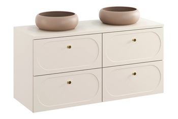 Zestaw mebli łazienkowych Donna Sand 120cm z blatem i 2 umywalkami nablatowymi Wiki – SET-DS B SAND 120CM UN WIKI MC