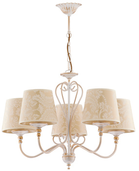 SOFIA duży klasyczny żyrandol 5-ramienny złoty abażur 1592