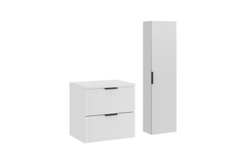 Zestaw mebli łazienkowych Adel White 60cm z blatem i Szafką wysoką – SET-ADW B WHITE 60CM HC