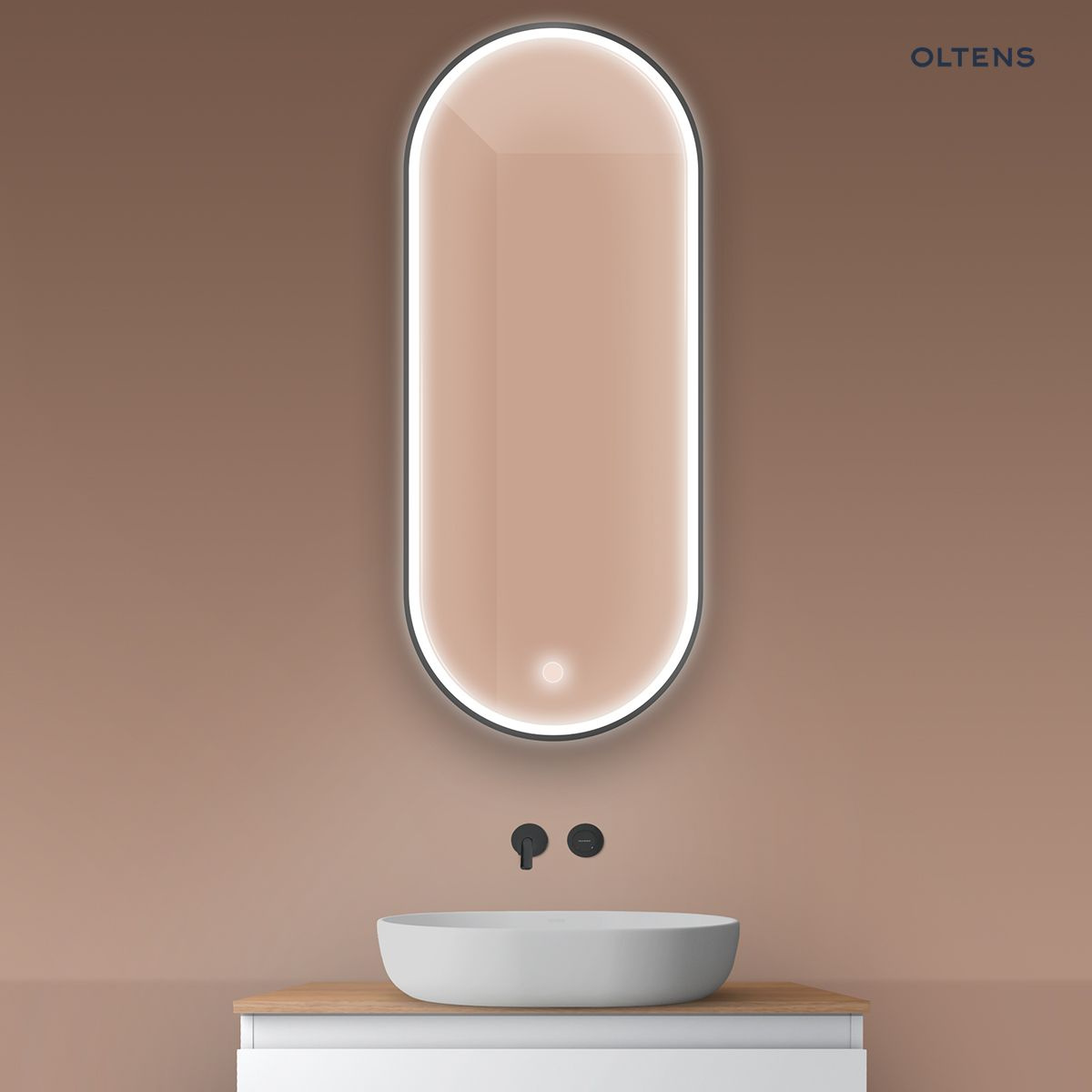 Oltens Nordlis lustro 50x120 cm owalne z o�wietleniem LED i systemem Klarglas 64104300