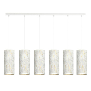 Lampa wisząca 6x10W E14 biały marmur 95cm 1057/6 KARLI 6 MARBEL