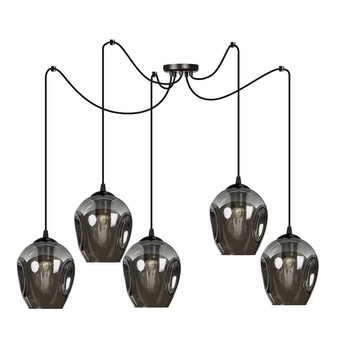 Lampa wisząca ZWIS nowoczesne grafitowe klosze 5x60W 757/5 LEVEL 5
