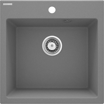 Szary zlew granitowy kwadratowy bez ociekacza 50x50cm szary EVORA ZQJ_S103