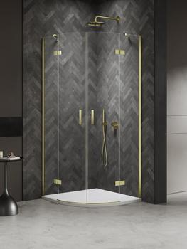 Kabina prysznicowa 80x90x200 Złoty 6 mm – NESTA LIGHT GOLD K-4578 z powłoką Active Shield 2.0 | Połysk