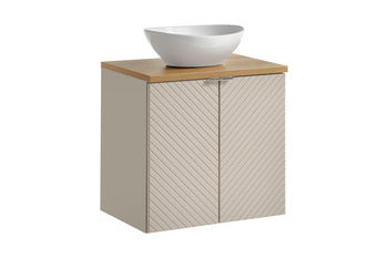 Zestaw mebli łazienkowych Viva Cashmere 60cm z blatem i umywalką nablatową Lola – set-vic b oak 60cm d un lola gw
