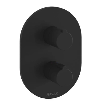 Bateria termostatyczna Ravak podtynkowa Chrome CR I 063.00BL 2-drożna z przełącznikiem czarny mat X070432