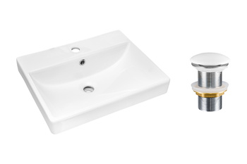 Ceramiczna umywalka nablatowa 60cm SET-RITA 60 T201-3 Comad z korkiem click‑clack