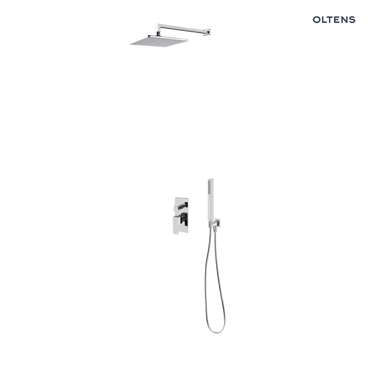 Zestaw Oltens Gota bateria podtynkowa z deszczownicą 22 cm Atran i kompletem prysznicowym Sog chrom połysk 36616100