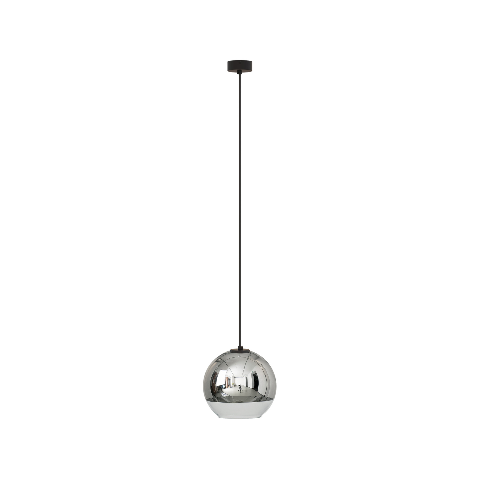 Elegancka lampa sufitowa do salonu szklany klosz czarny 2xGU10 7605