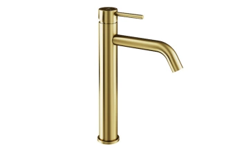 Bateria umywalkowa stojąca wysoka Veo I złoty szczotkowany