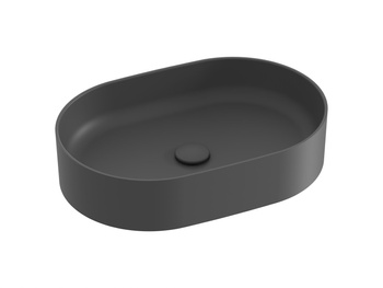 Owalna umywalka ceramiczna nablatowa Ravak Ceramic O Slim 55 cm antracyt XJX03155000